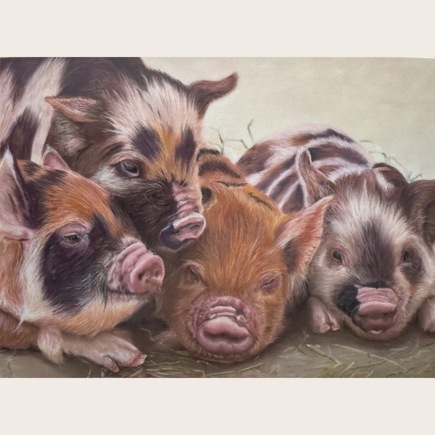 Four Little Piggies: Greetings card