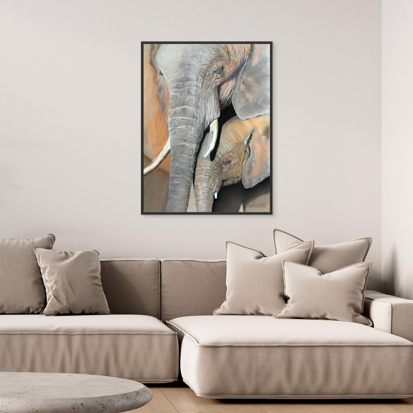 Elephant cow and calf