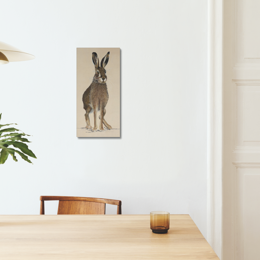 March hare: a stretched canvas of a European or brown hare