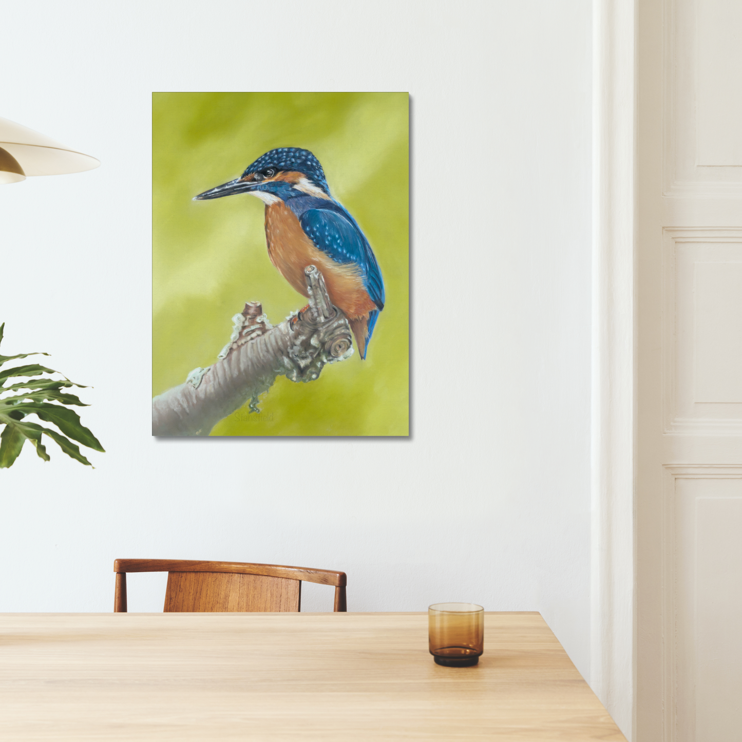Kingfisher: A stretched canvas print of a colourful British bird