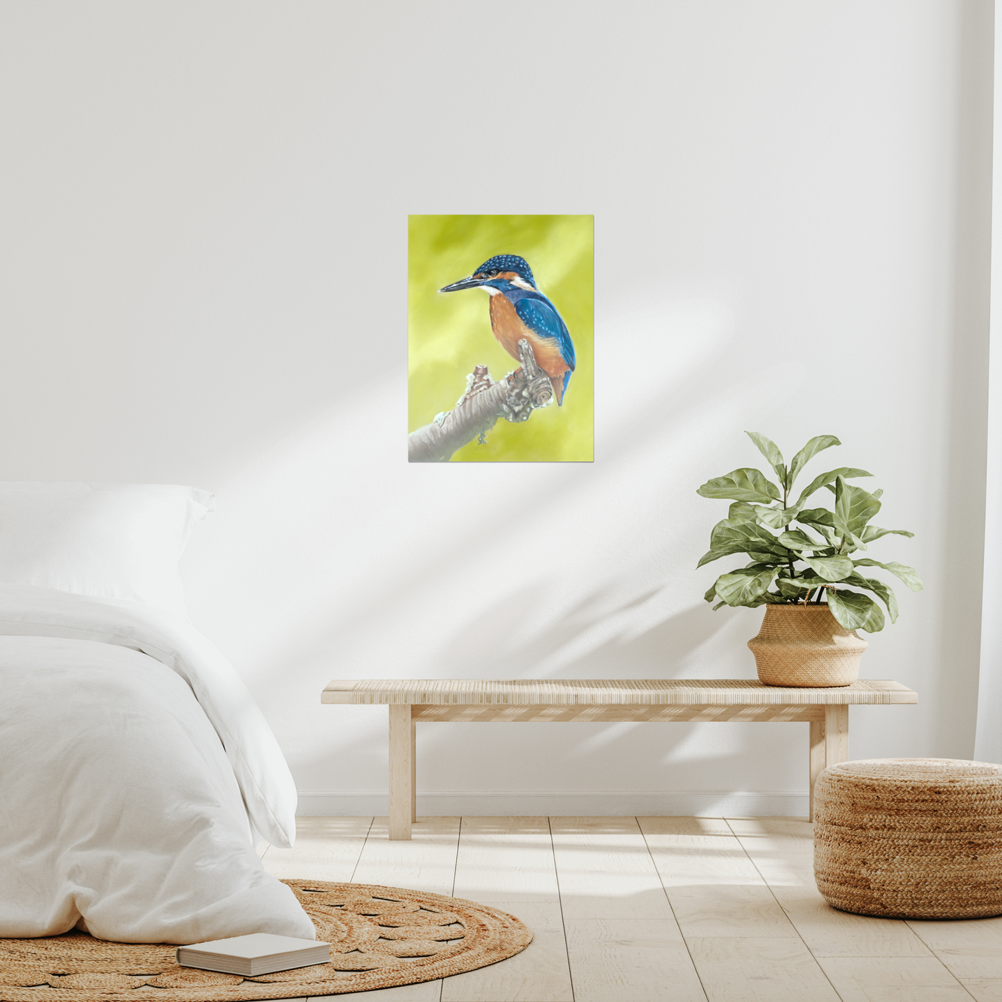 Kingfisher: an open edition print of a colourful British bird