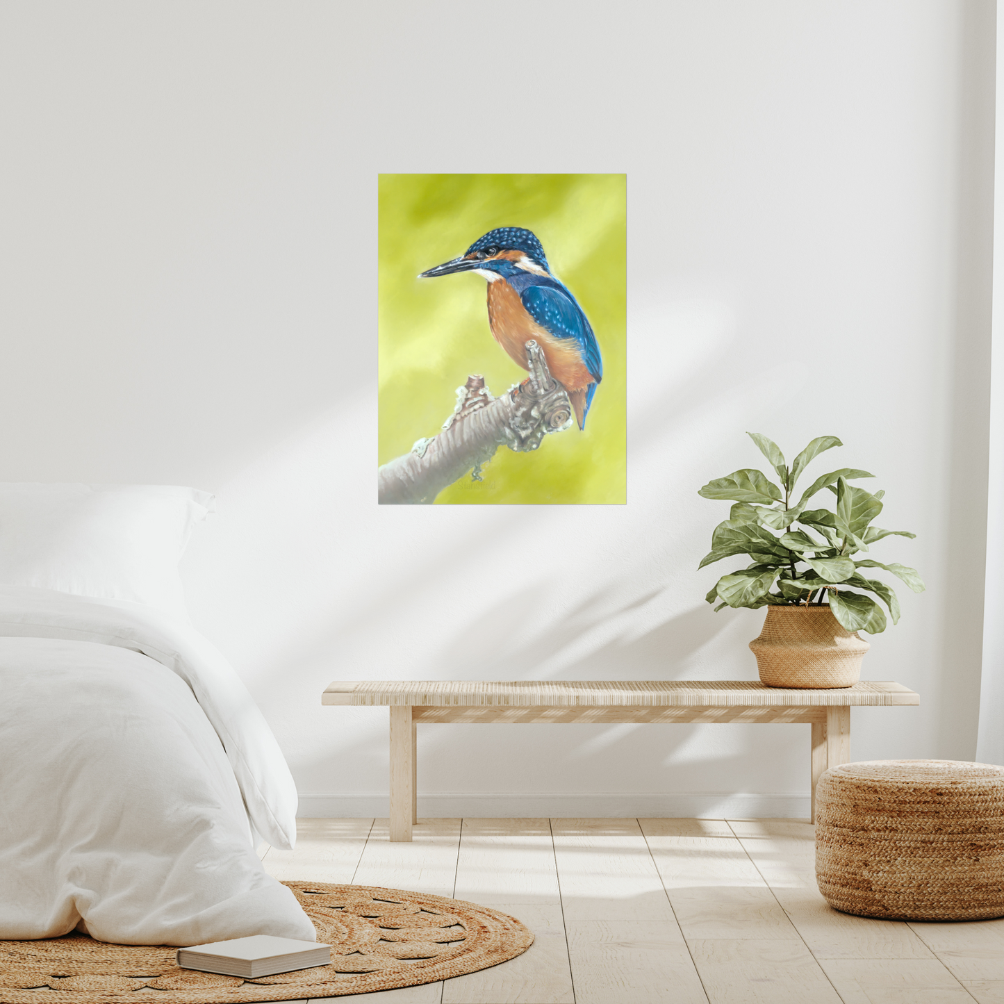 Kingfisher: an open edition print of a colourful British bird