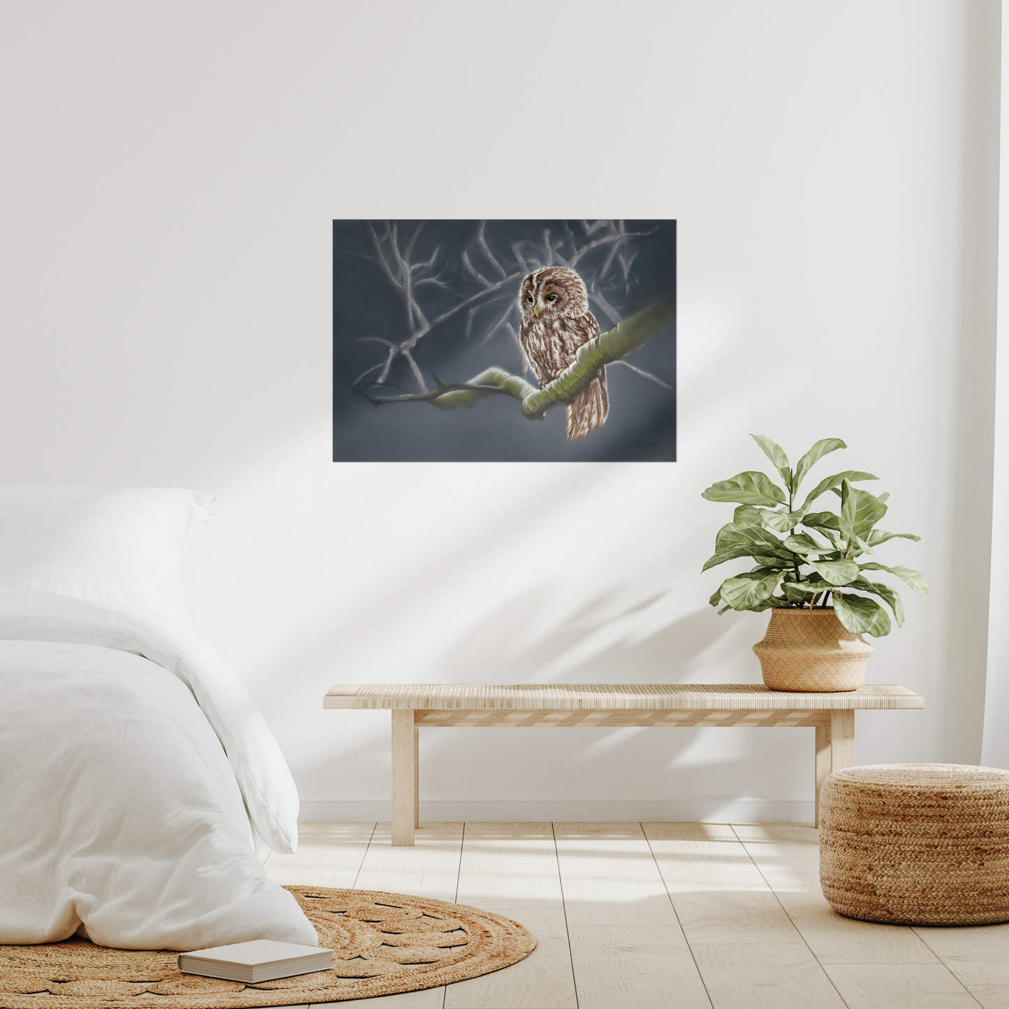 "Moonlit tawny owl" : an open edition print