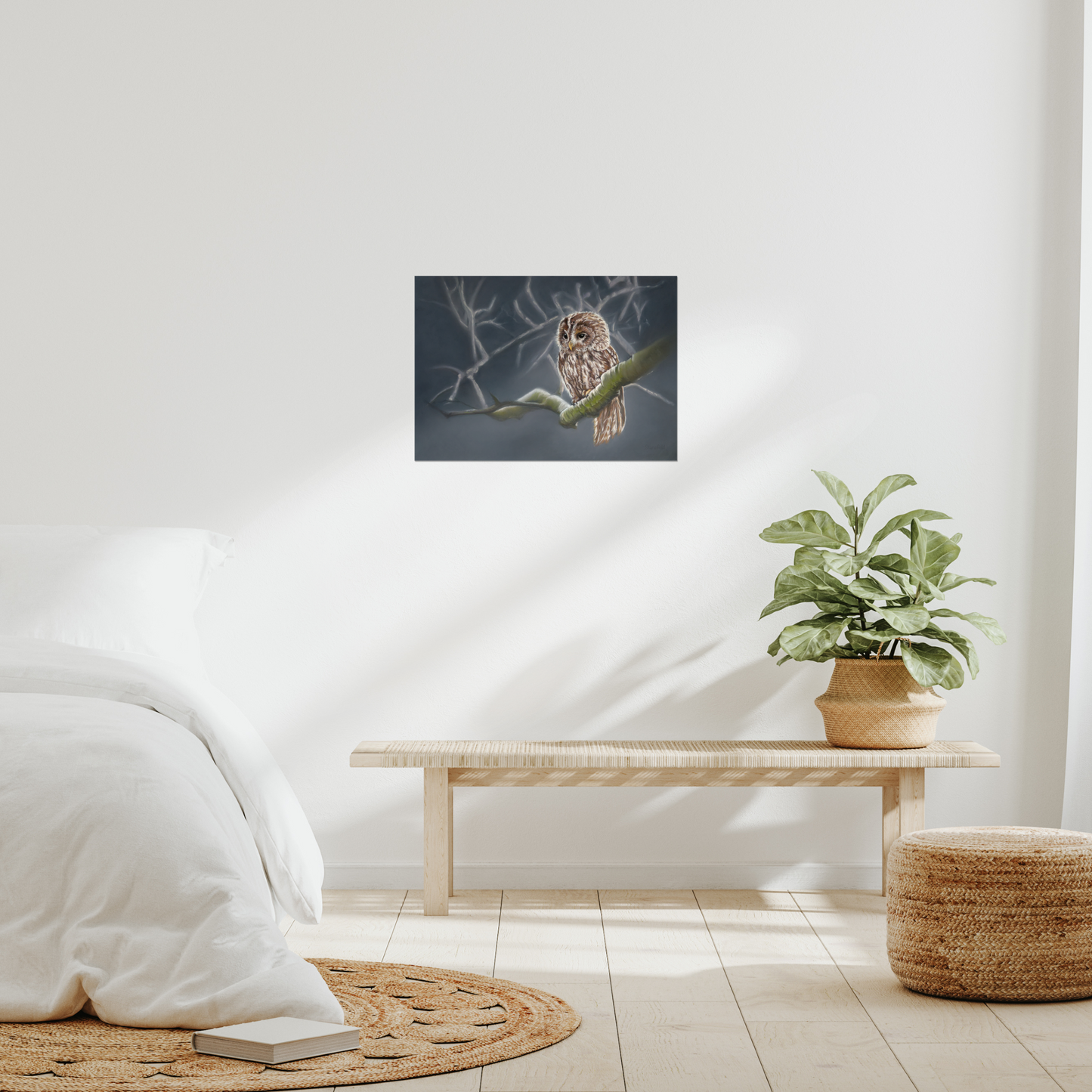 "Moonlit tawny owl" : an open edition print