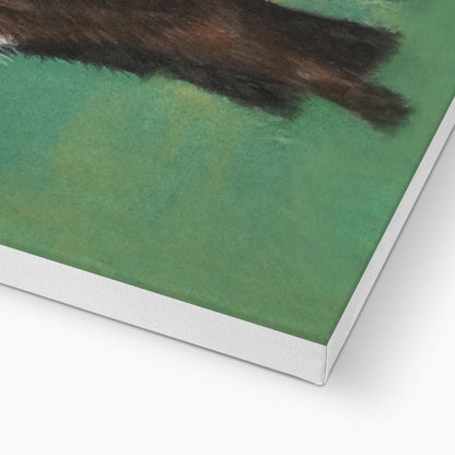 Belted Galloway cow and calf: a stretched canvas of the traditional cattle of Galloway, south-west Scotland