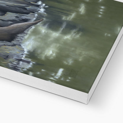 Bright water: a stretched canvas of an otter on the west coast of Scotland