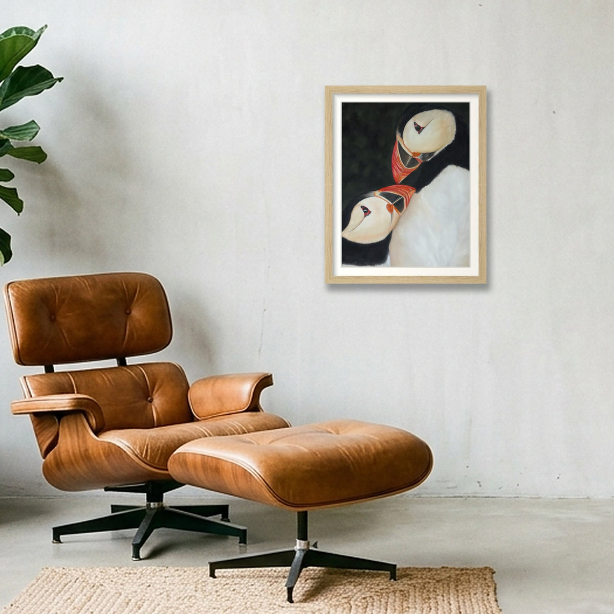 Mates for life - an open edition print — 28×35cm, 11×14" Oak Frame