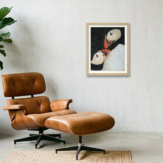 Mates for life - an open edition print — 28×35cm, 11×14" Oak Frame