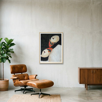 Mates for life - an open edition print — 60×80cm, 24×31" Oak Frame