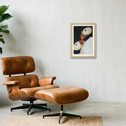 Mates for life - an open edition print — A4 (21×30cm, 8×12") Oak Frame