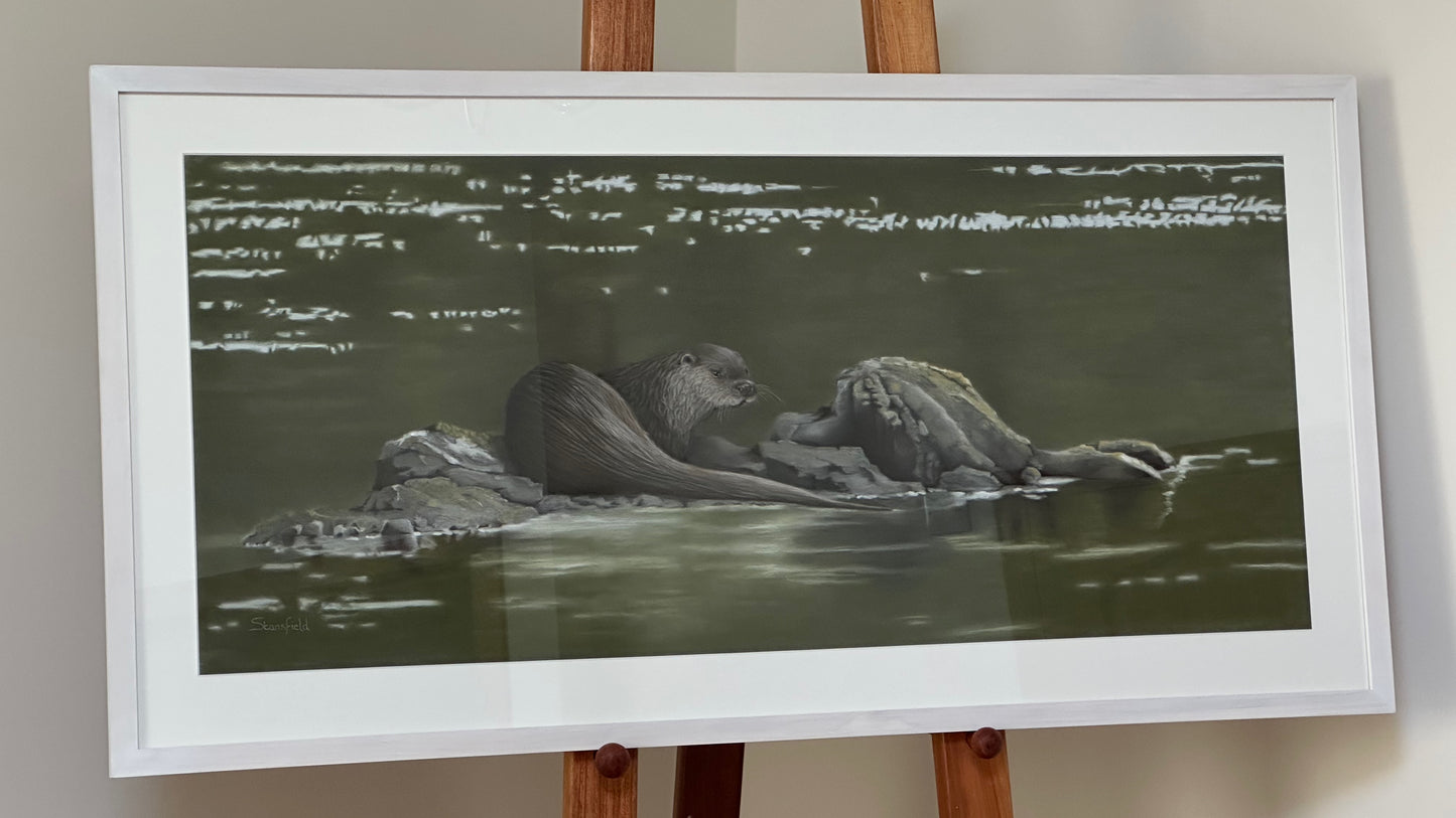 "Bright Water" : an original pastel painting