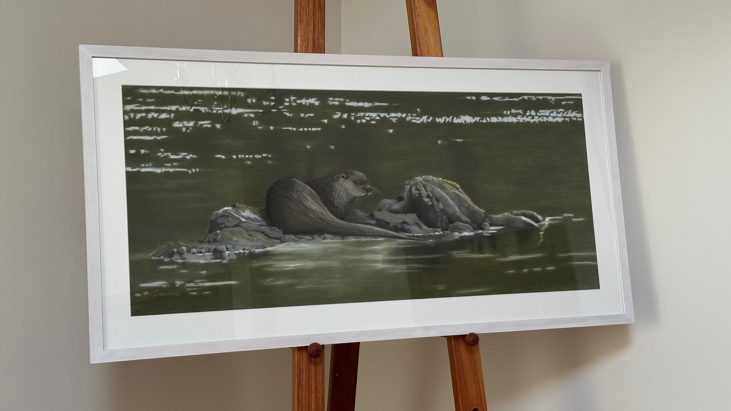 "Bright Water" : an original pastel painting