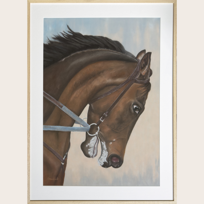 Framed original picture of a galloping horse painting by Fiona Stansfield Fine Art