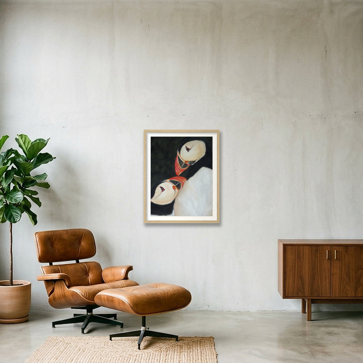 Mates for life - an open edition print — 40×50cm, 16×20" Oak Frame