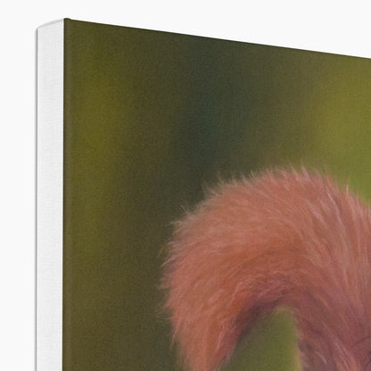 Detail of the corner of the red squirrel canvas