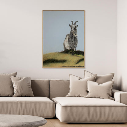 High on a hill: stretched canvas and frame