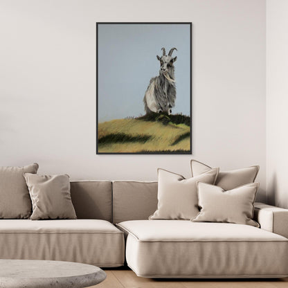 High on a hill: stretched canvas and frame