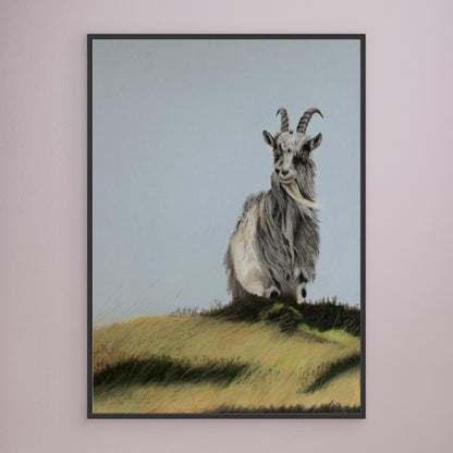 High on a hill: stretched canvas and frame