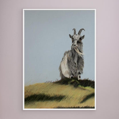 High on a hill: stretched canvas and frame
