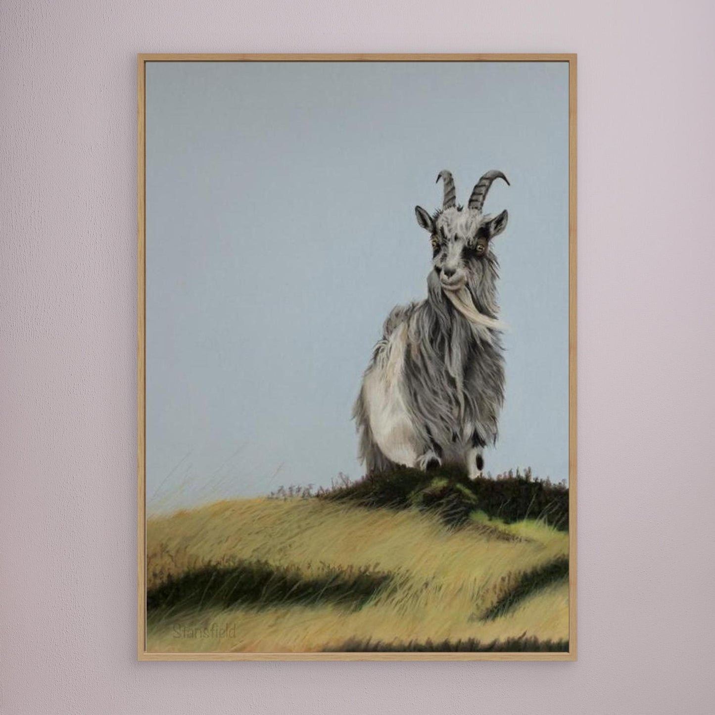 High on a hill: stretched canvas and frame