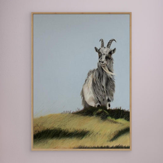 High on a hill: stretched canvas and frame