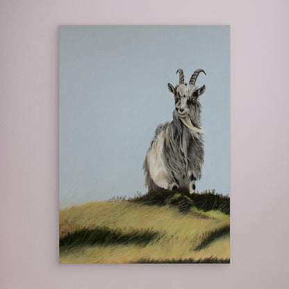 High on a hill: stretched canvas and frame