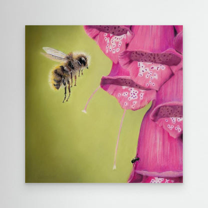 Floral dance: stretched canvas and frame