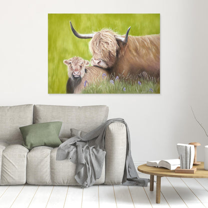 In pastures green: stretched canvas and frame