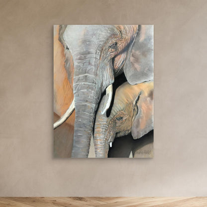 Elephant cow and calf