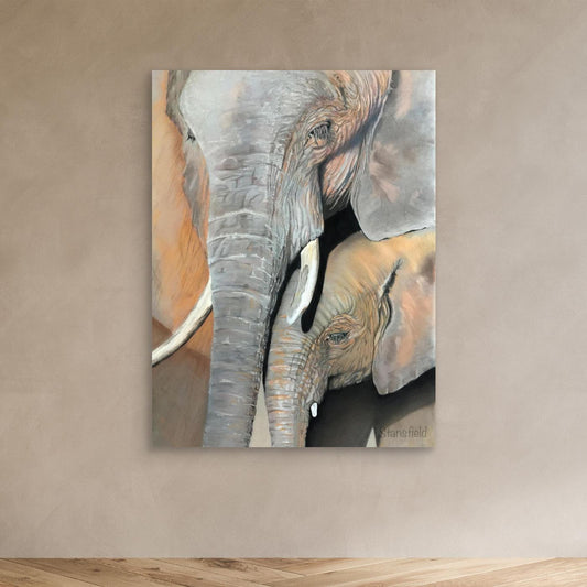 Elephant cow and calf