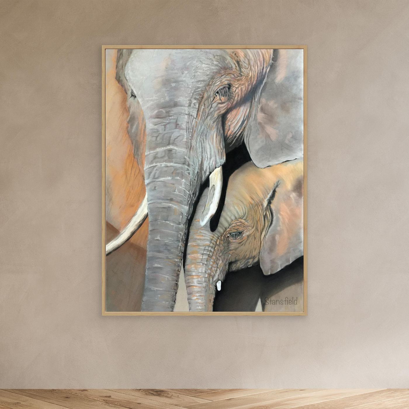 Elephant cow and calf