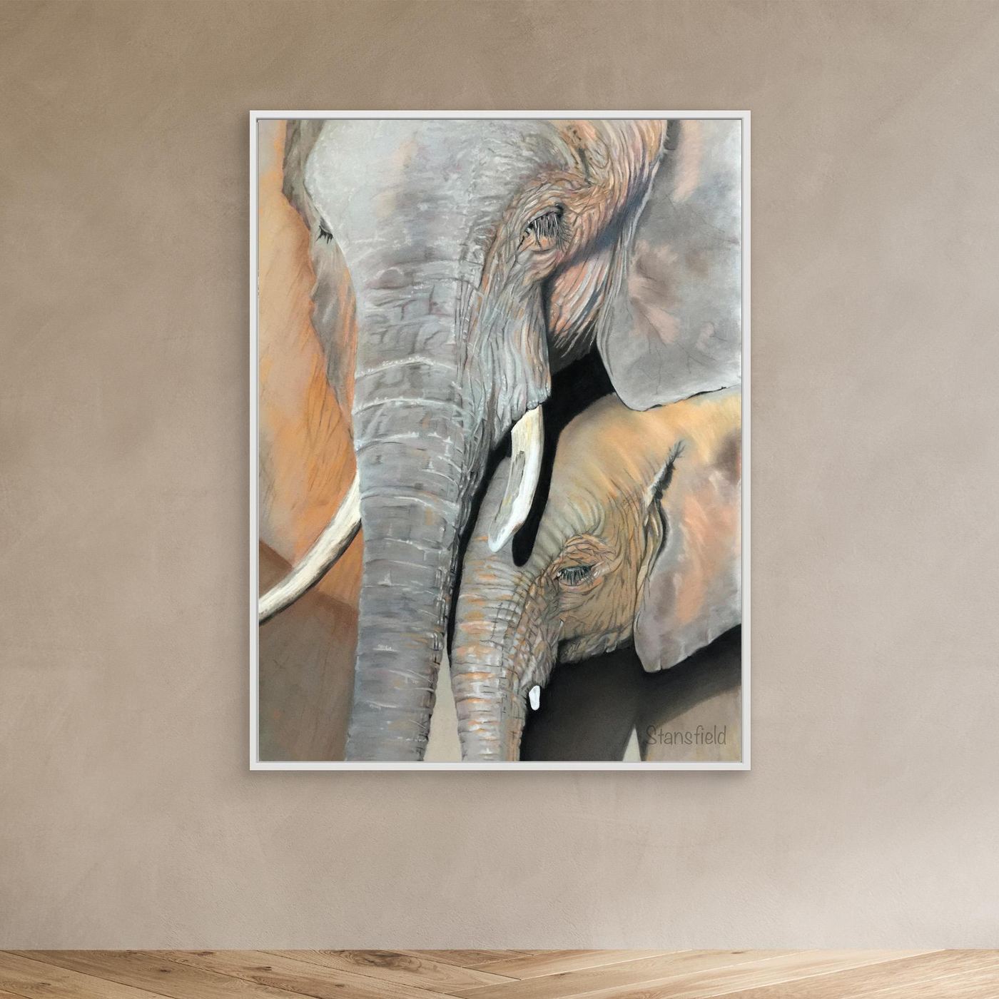 Elephant cow and calf