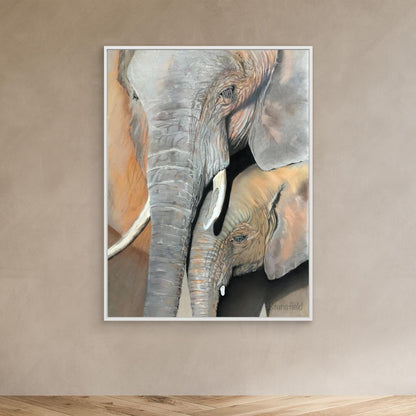 Elephant cow and calf