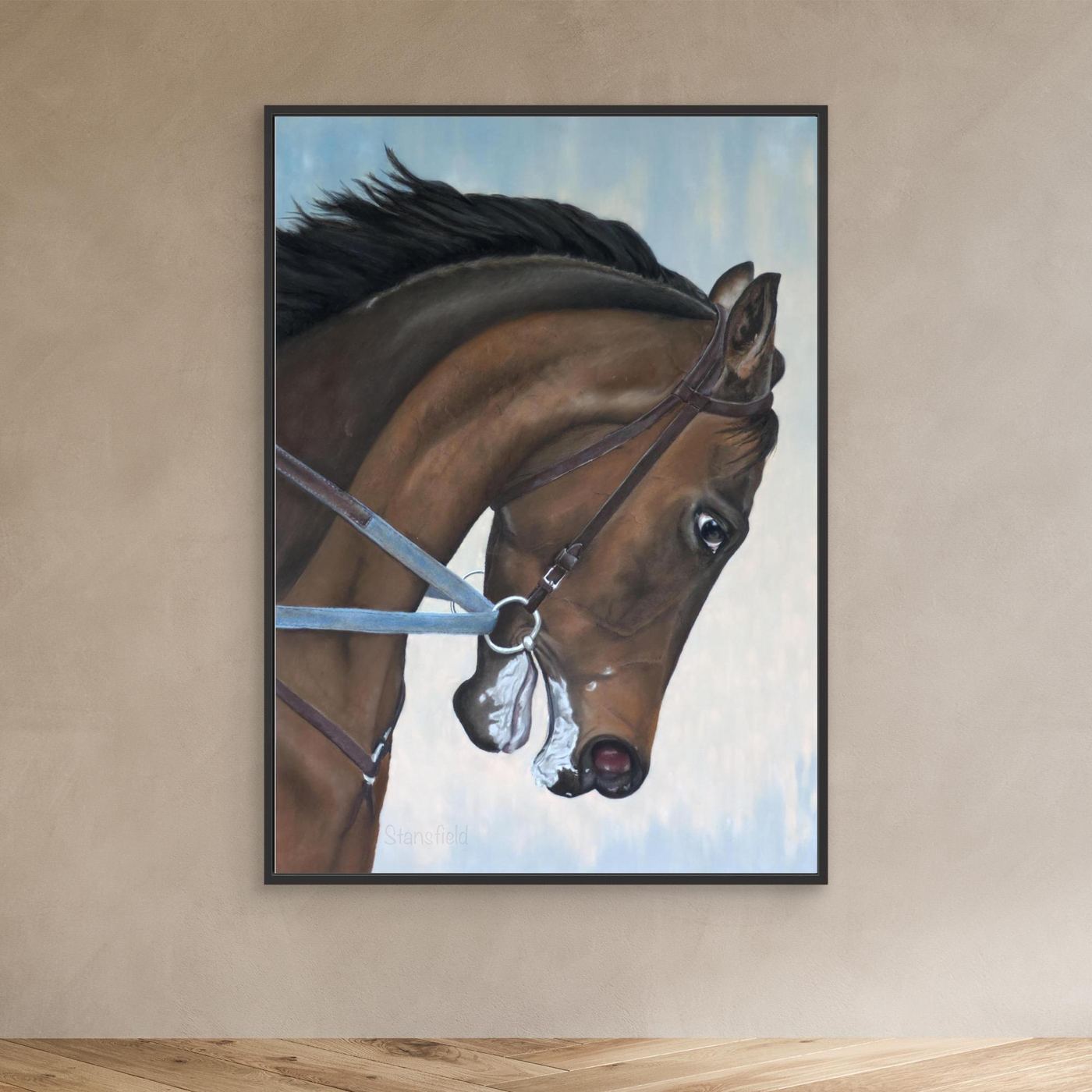 Morning Gallop framed canvas with vibrant colours