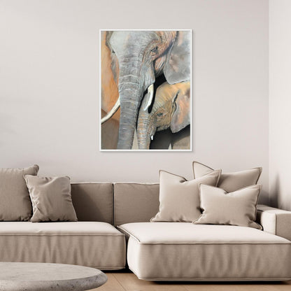 Elephant cow and calf