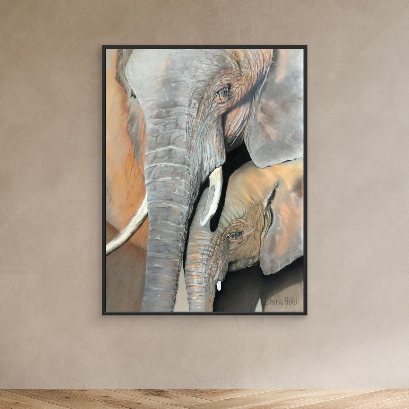 Elephant cow and calf