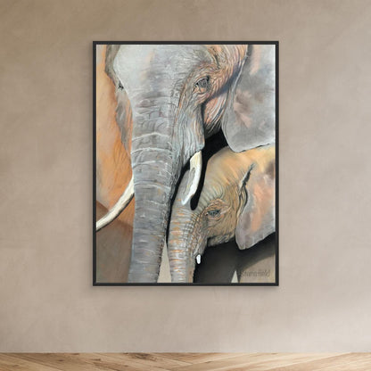 Elephant cow and calf