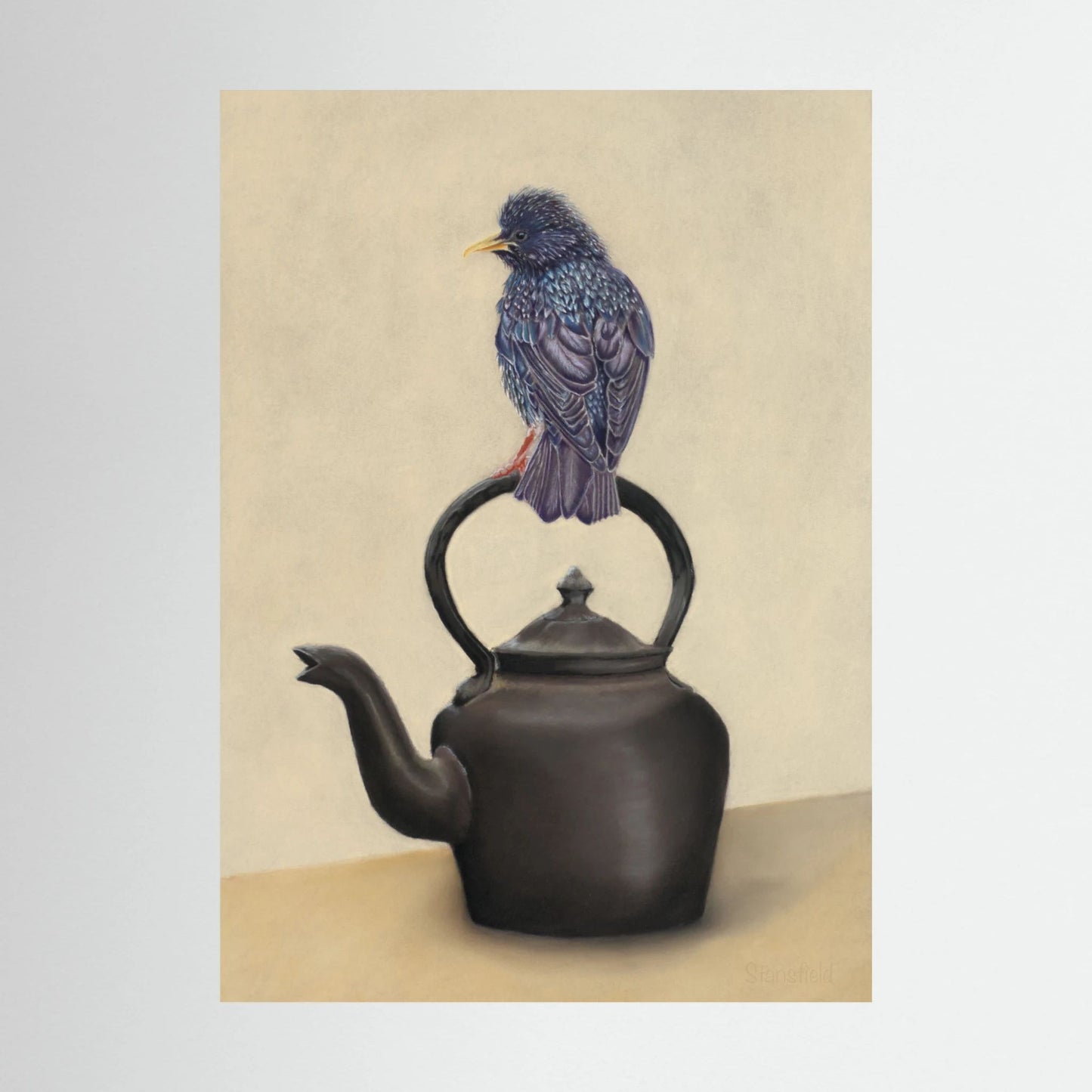 Kettle on! stretched canvas/framed